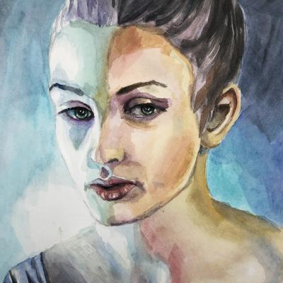 'Reflexion' / 2022 / Aquarell / 30 x 24 cm