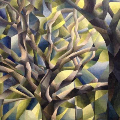 Kubistischer Baum / 2017 / Oel / 105x80cm (Privatsammlung)